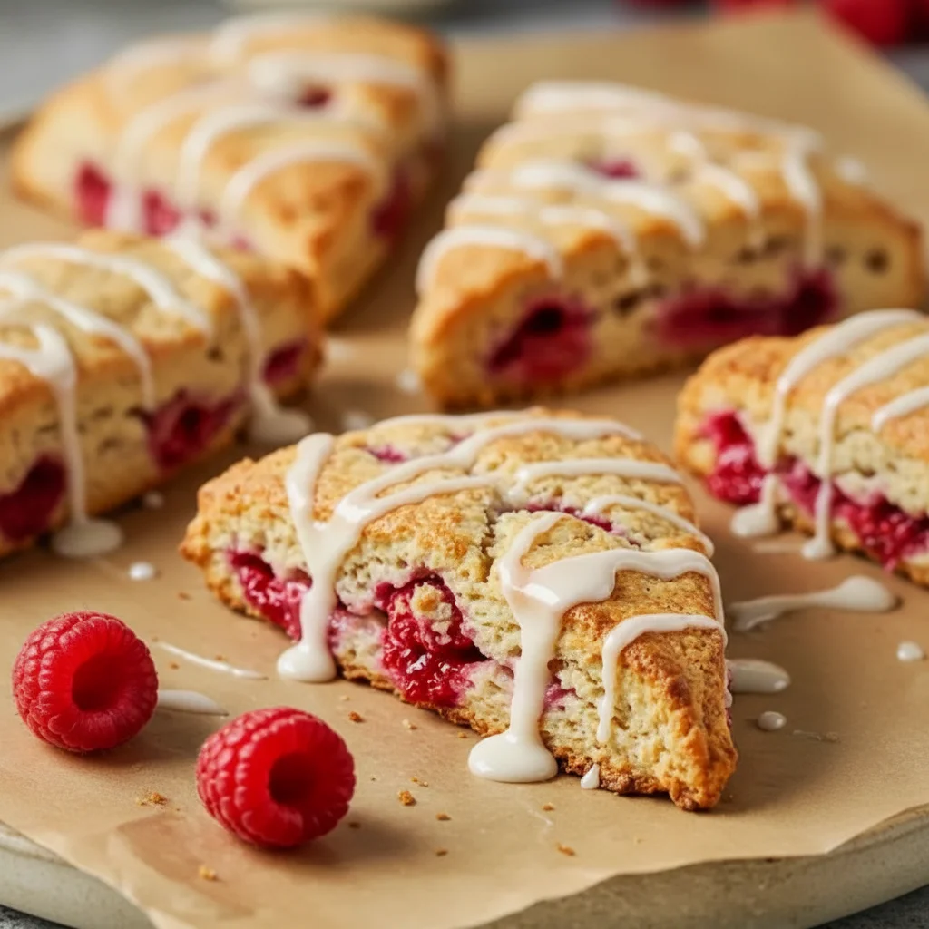 Buttery Lemon Raspberry Scones