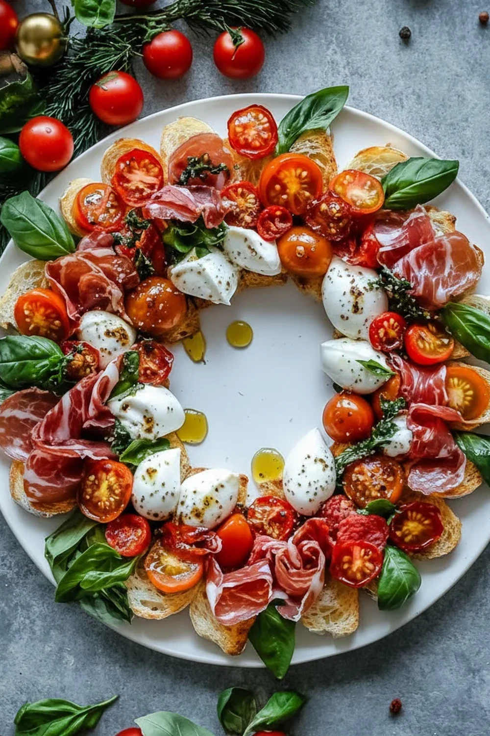 Christmas Bruschetta Wreath