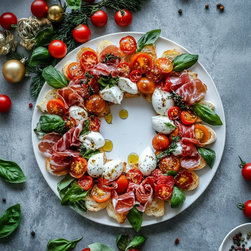 Christmas Bruschetta Wreath Appetizer