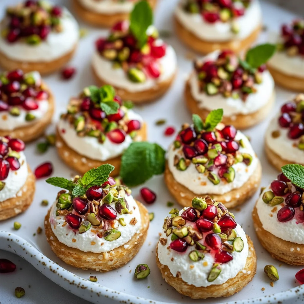 Festive Pomegranate Goat Cheese Bites