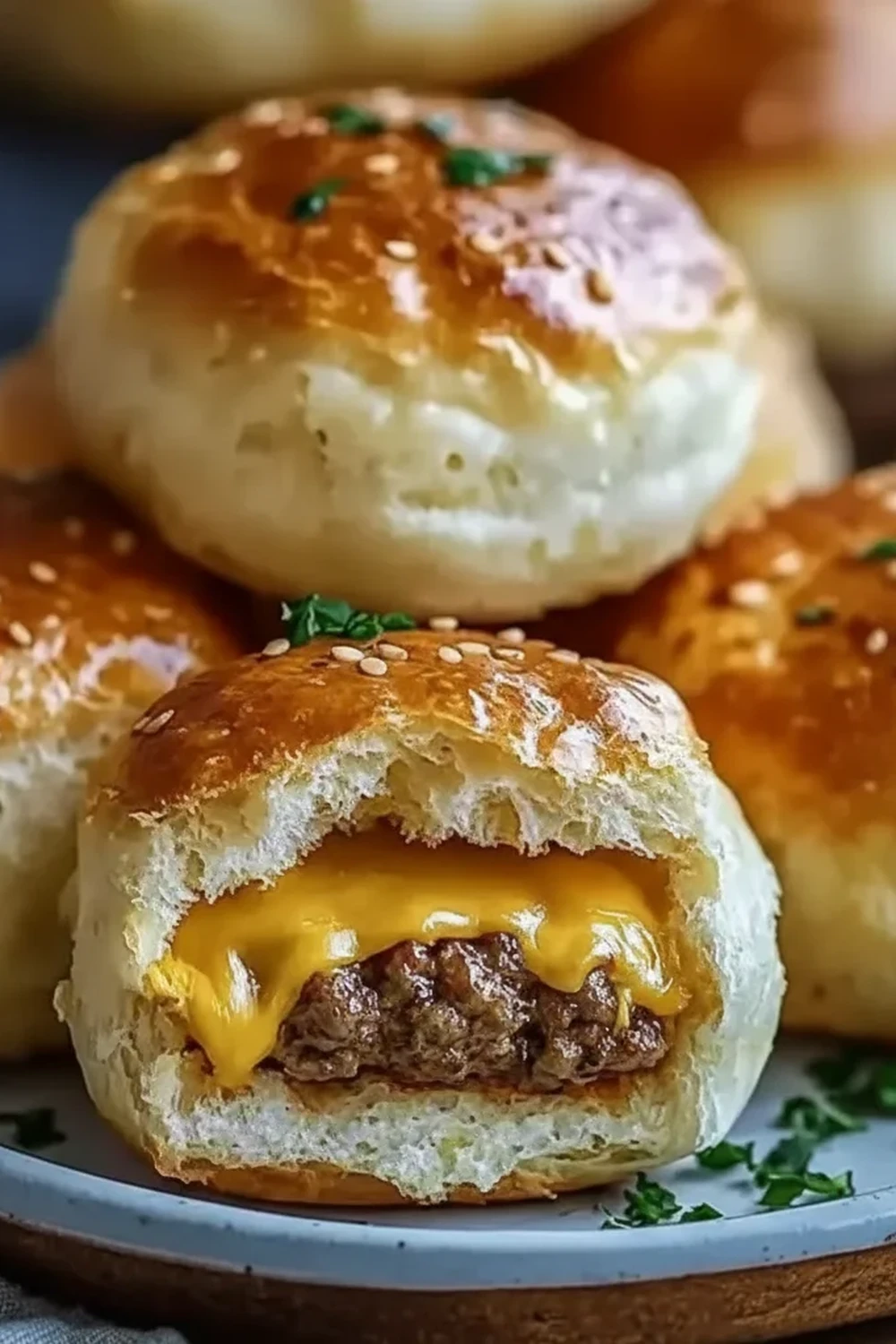 Garlic Parmesan Cheeseburger Bombs