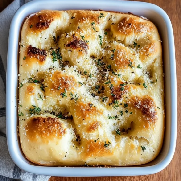 Golden Garlic Parmesan Focaccia Bread