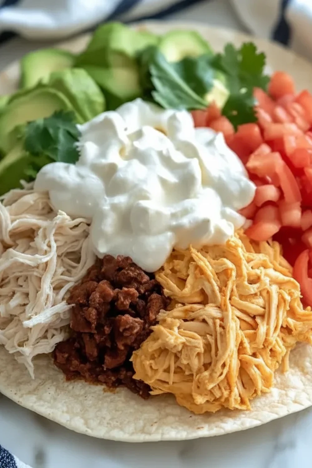 Seven Layer Chicken Burritos