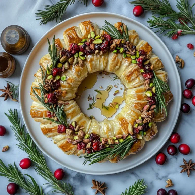Pistachio Honey Baked Brie Wreath