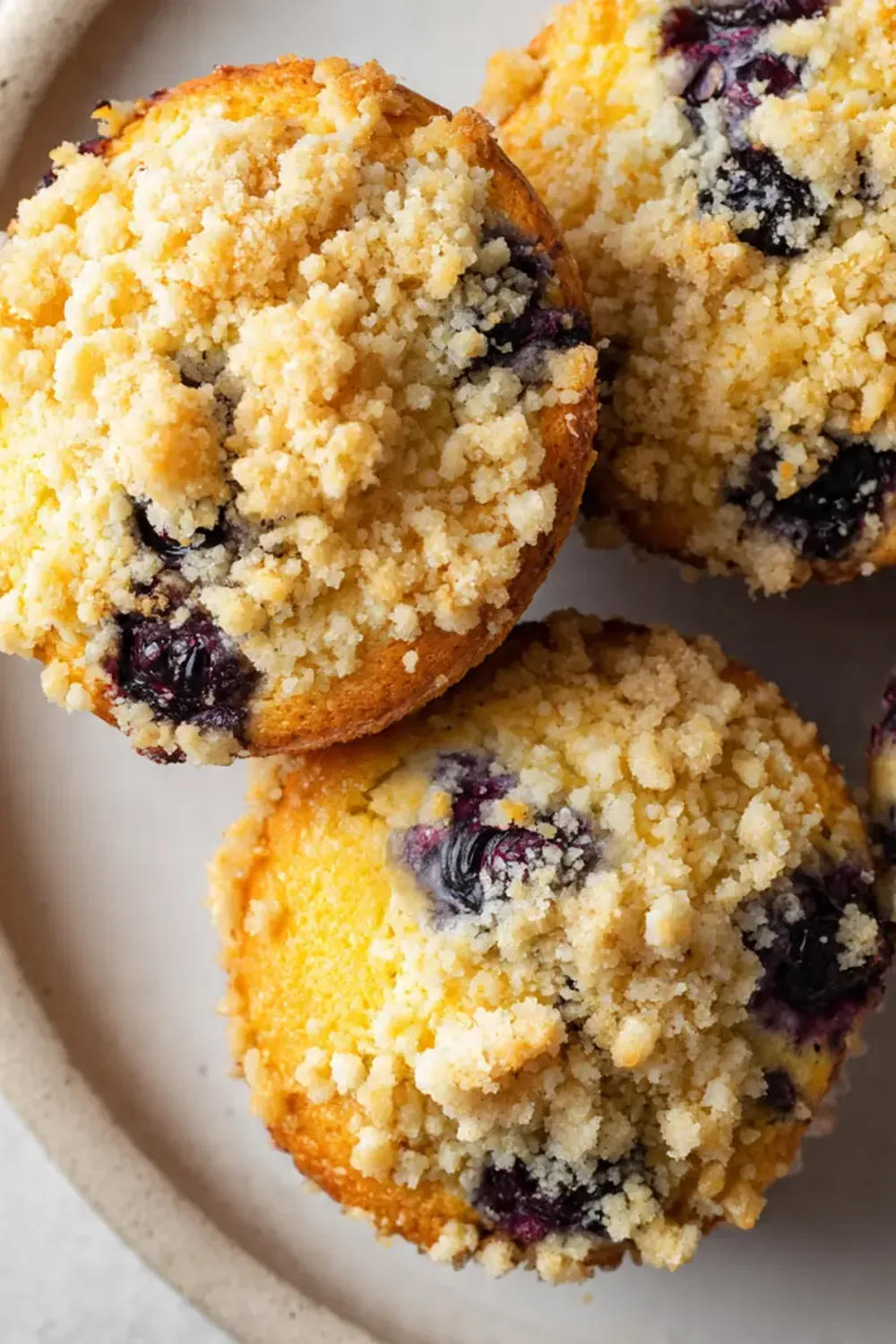 Bakery-Style Lemon Blueberry Muffins with Crumb Topping