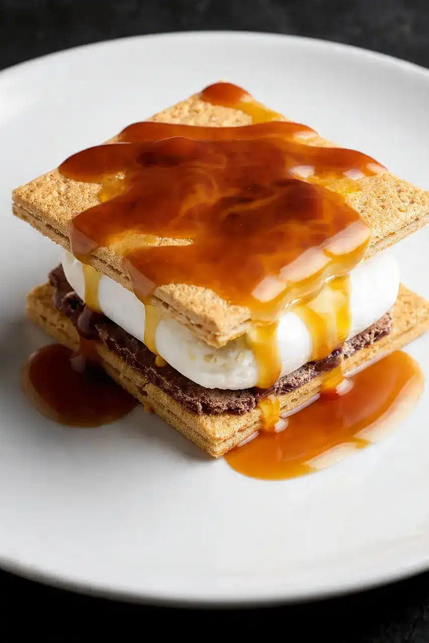 Caramel Drizzle Frozen S'mores