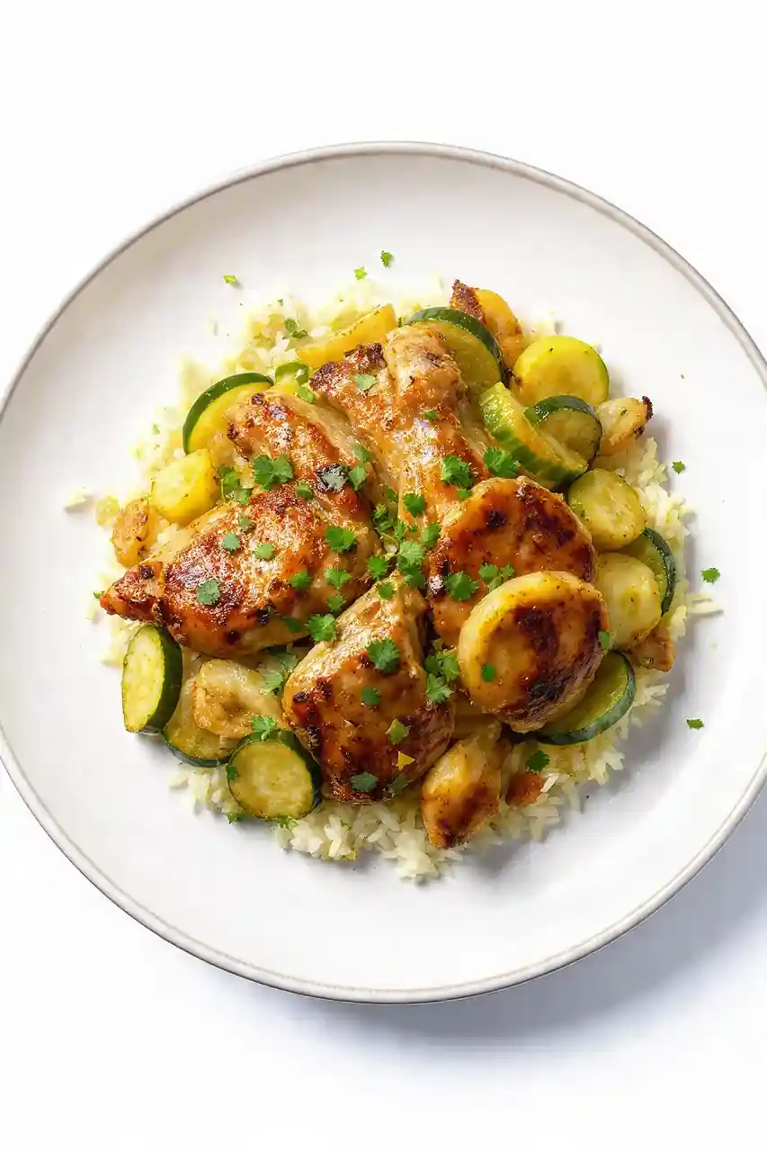 Courgette and Garlic Cajun Chicken and Rice
