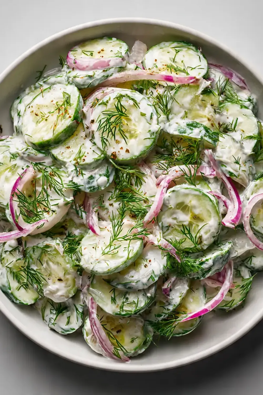 Creamy Cucumber Salad with Fresh Dill (Easy Meal Prep Side Dish)