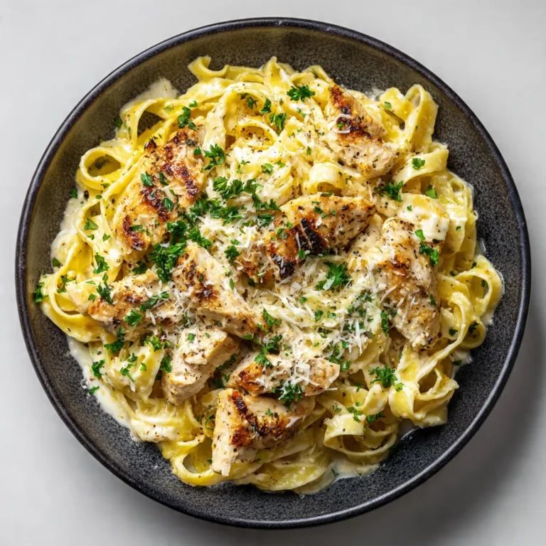 Creamy Garlic Parmesan Chicken Fettuccine Skillet
