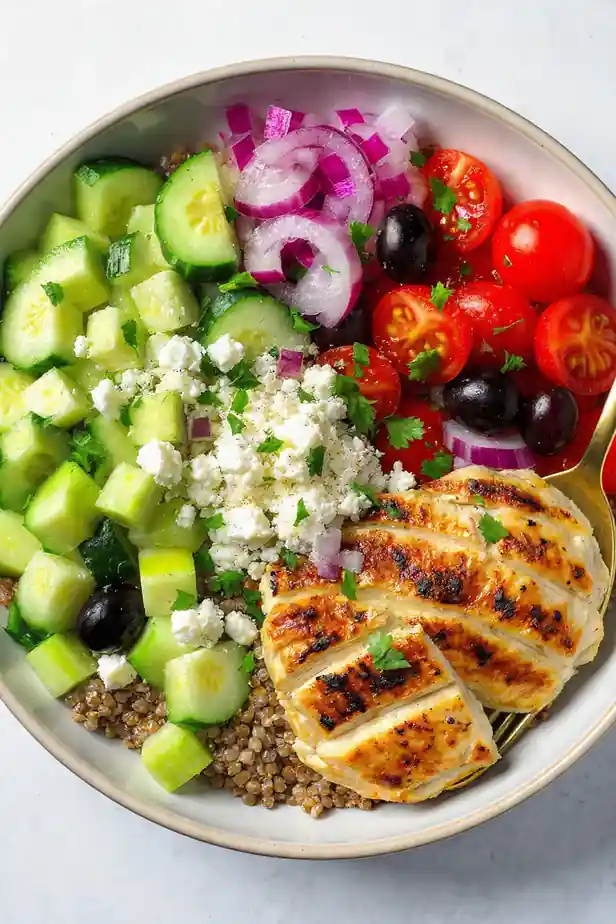Greek Lentil & Chicken Bowl
