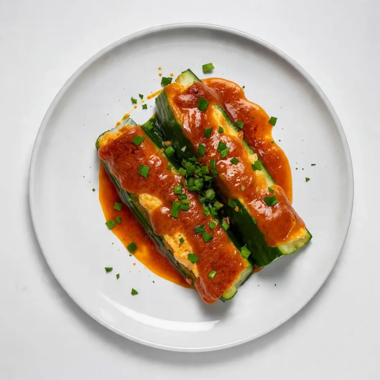 Healthy Buffalo Chicken Cucumber Rolls