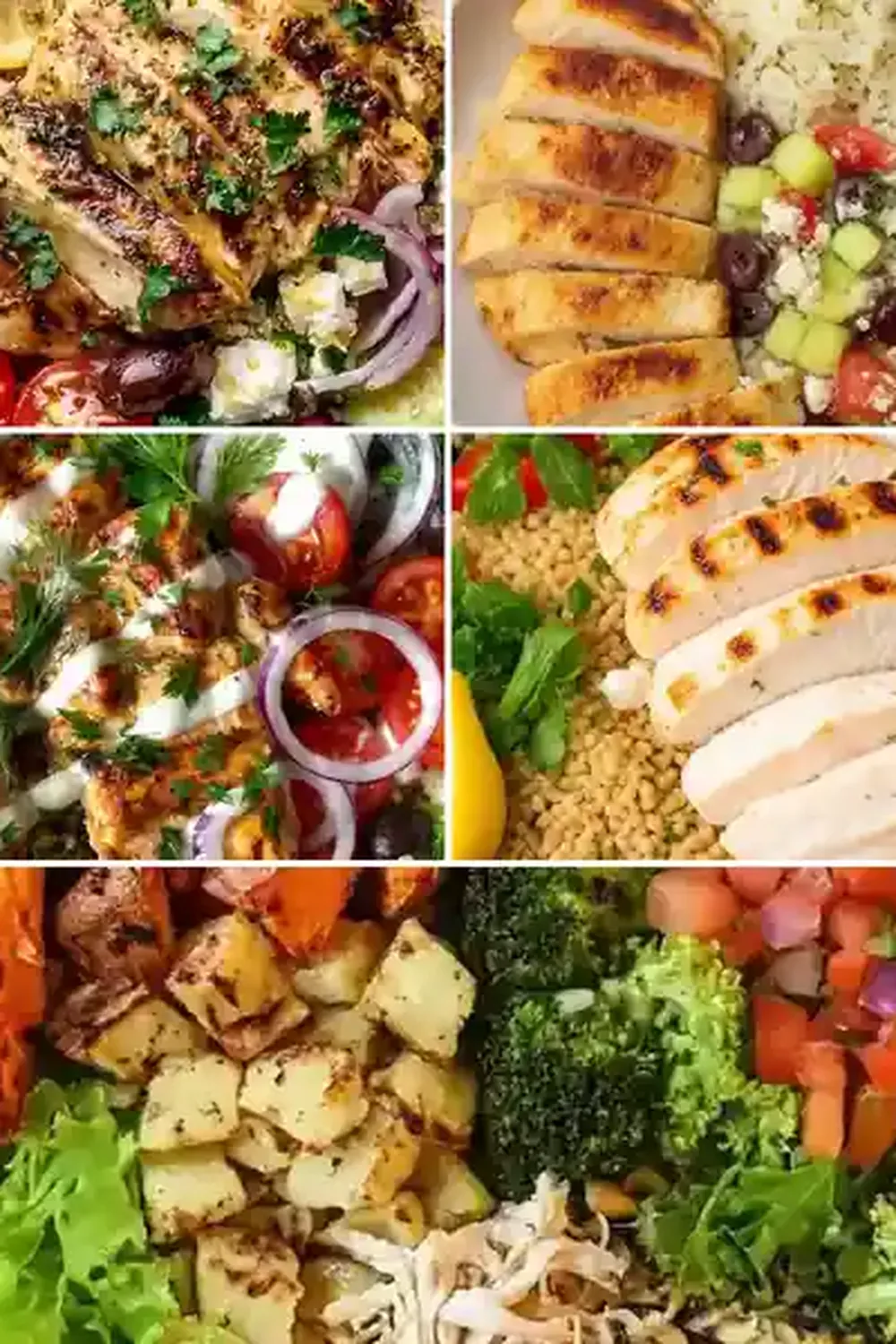 Healthy Greek Chicken Bowls with Feta & Fresh Veggies