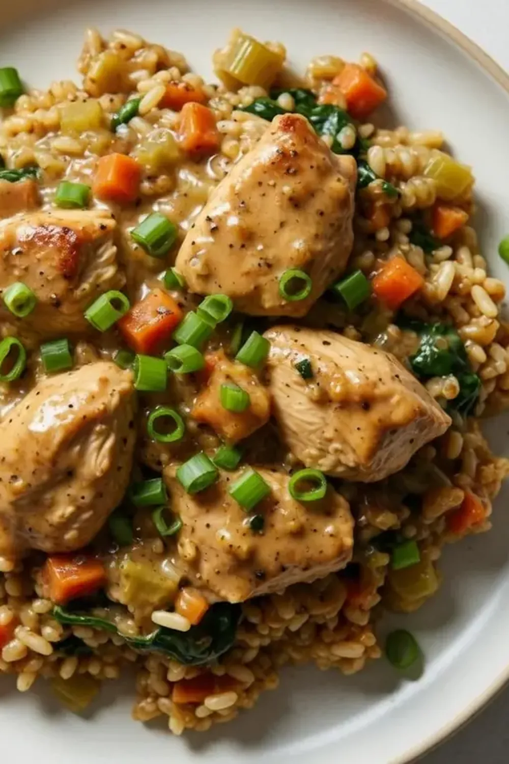 Healthy Smothered Chicken and Rice Casserole
