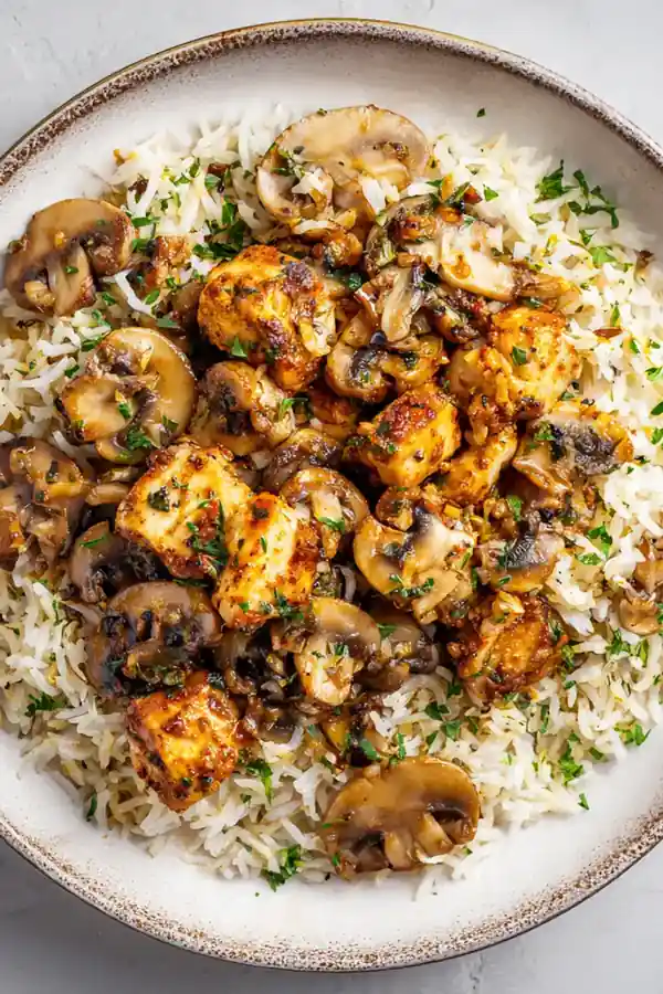 Hearty Mushroom Cajun Chicken and Rice