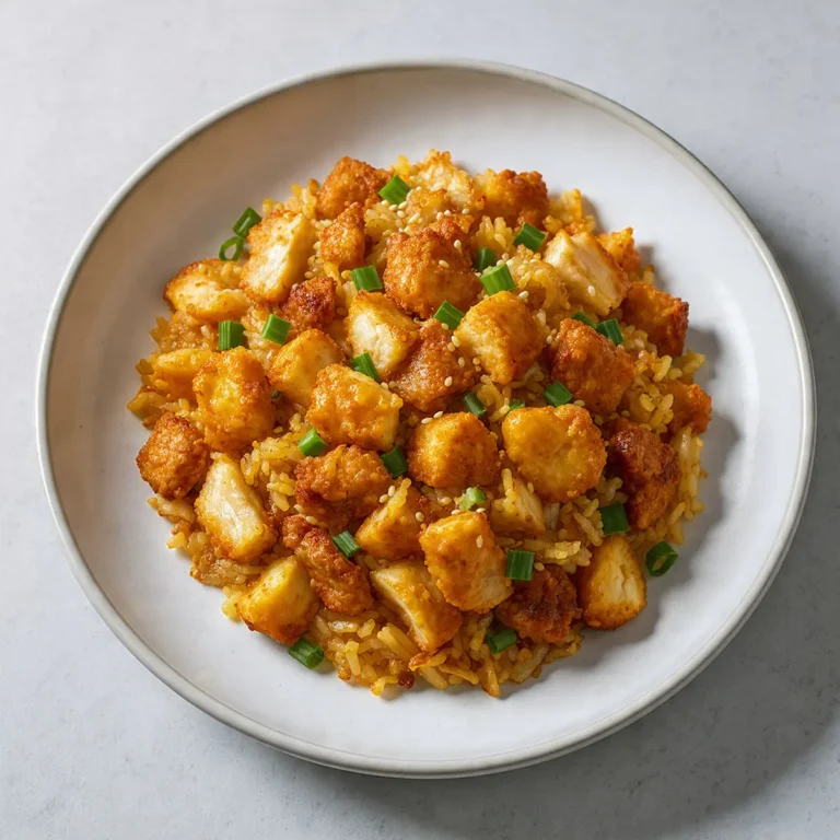 High-Protein Crispy Garlic Chicken Fried Rice