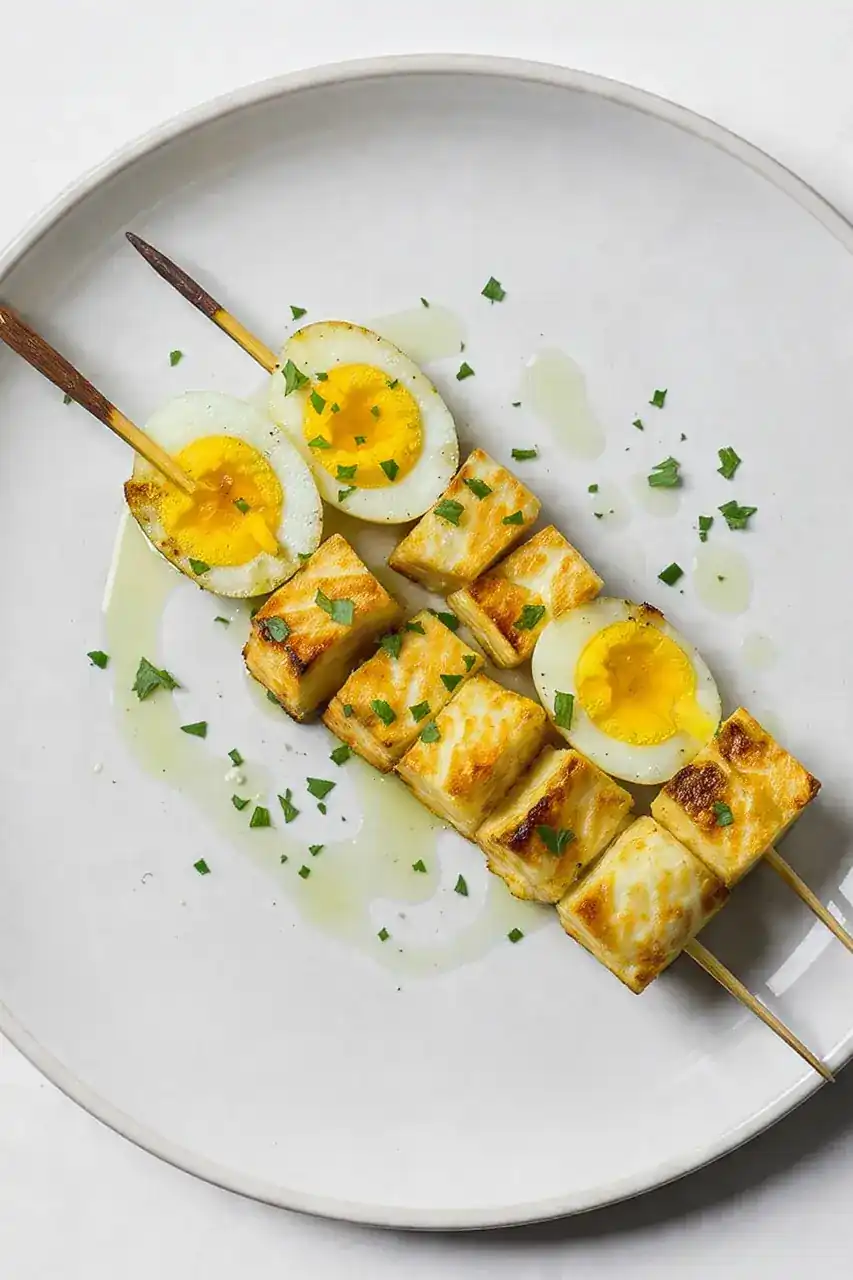 Keto Halloumi and Egg Skewers