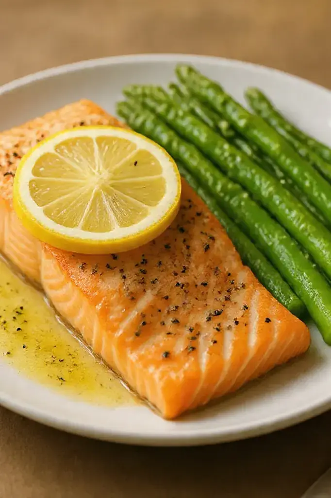 Lemon Herb Baked Salmon with Roasted Asparagus