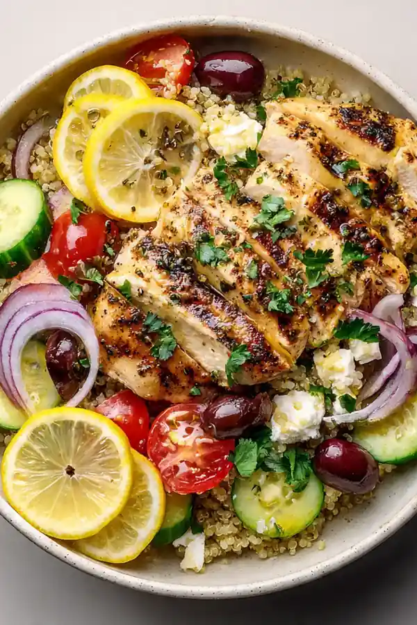 Mediterranean Lemon Herb Chicken Bowl