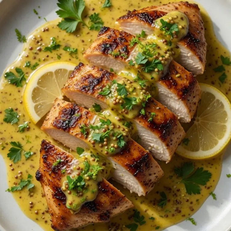 Pan-Seared Chicken With Zesty Lemon Mustard Sauce