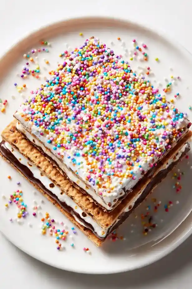 Rainbow Sprinkles Frozen S'mores