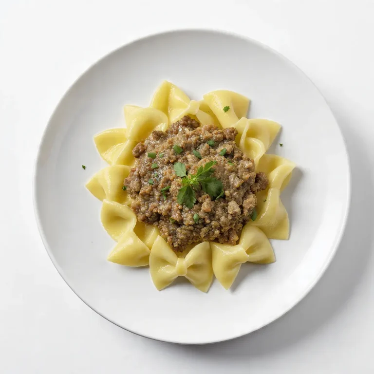 Simple Creamy Ground Beef & Bowtie Pasta