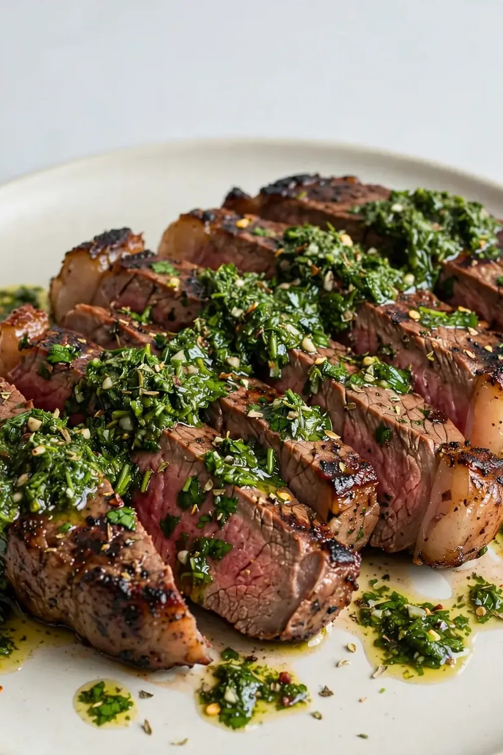bbq steak with chimichurri
