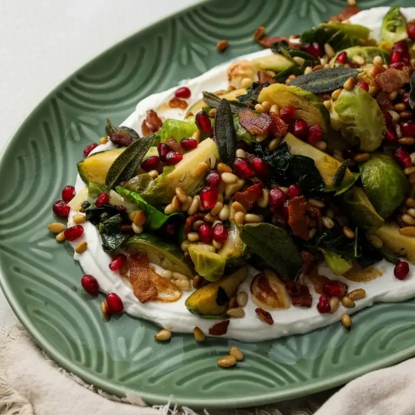 Creamy Garlic Sprouts with Yoghurt