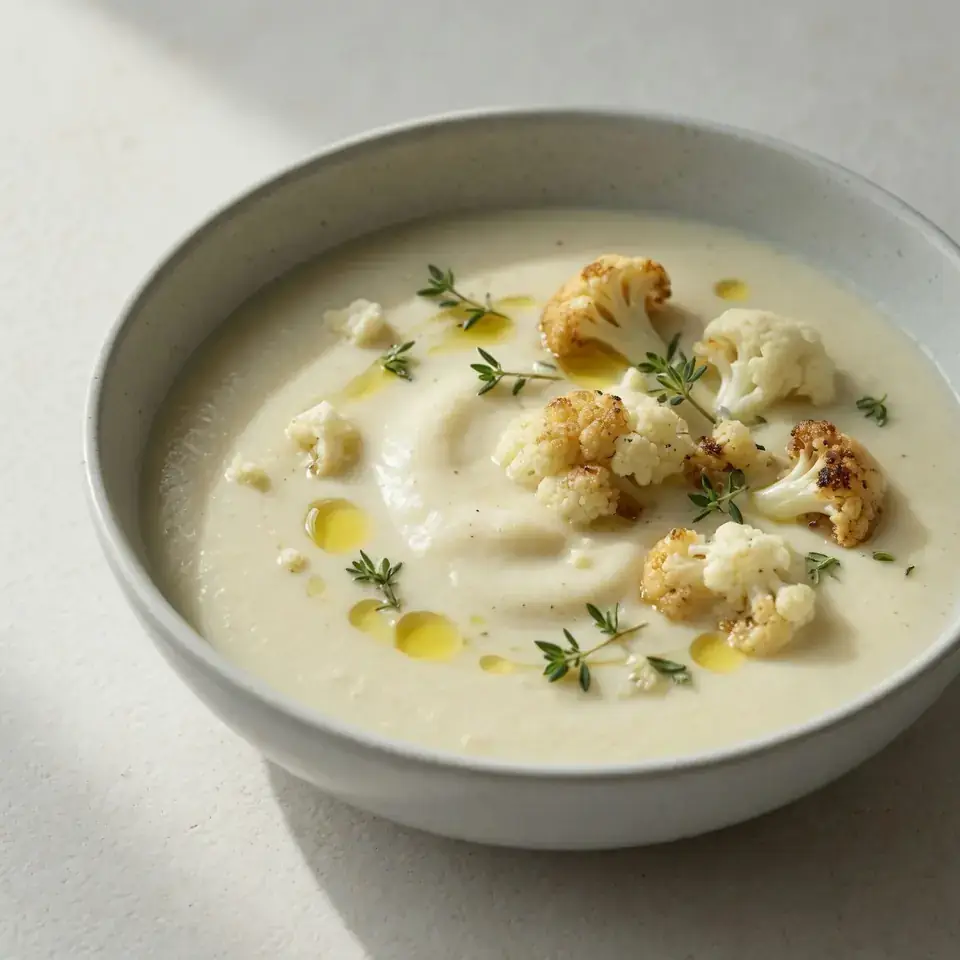 Creamy Garlic & Thyme Cauliflower Soup