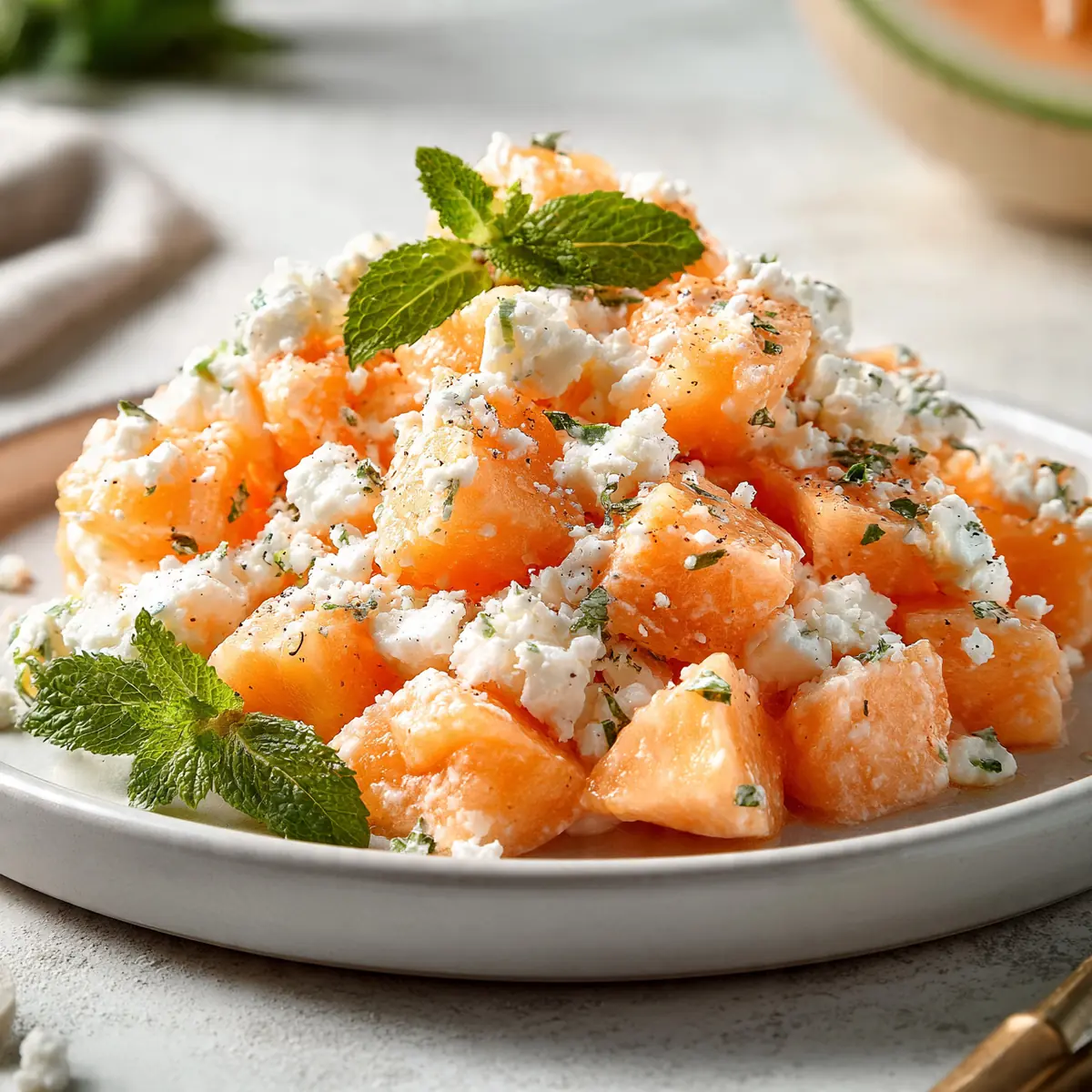 Creamy Melon Feta Salad Recipe