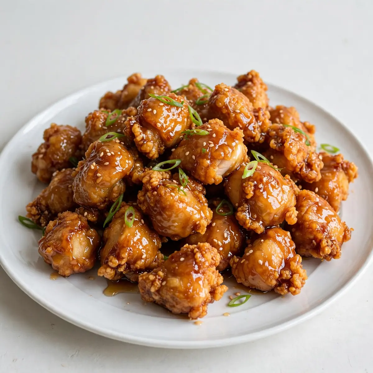 Crispy Chinese Honey Chicken On A Plate