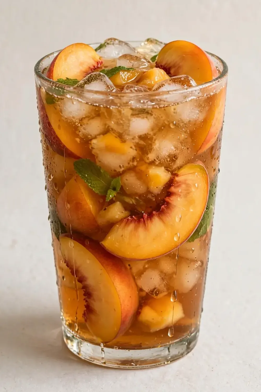 homemade peach iced tea
