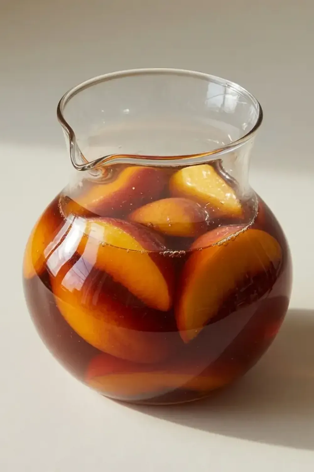homemade.peach ice tea.syrup