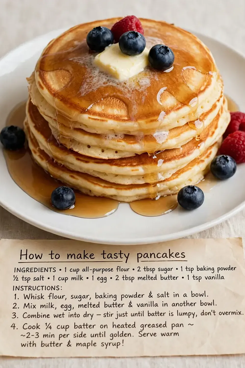 how to make tasty pancakes with instructions