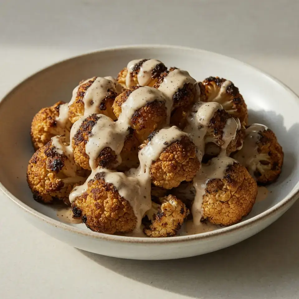 Roasted Cauliflower with Creamy Tahini Sauce
