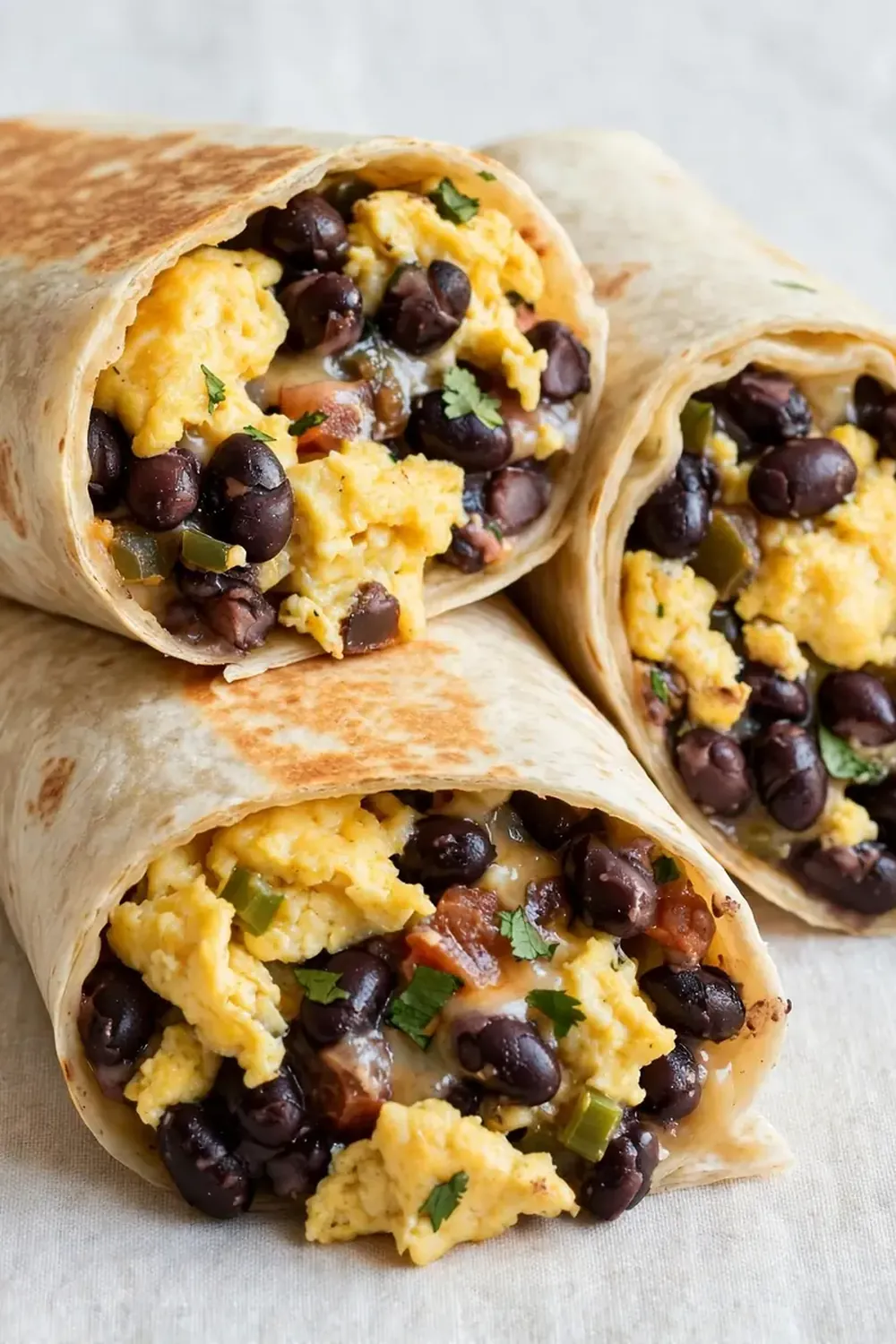 Breakfast Burritos with Eggs and Black Beans