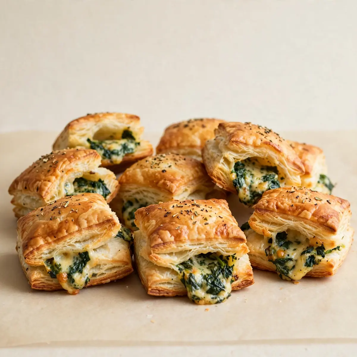 15-Minute Mini Spinach and Cheese Puff Pastries
