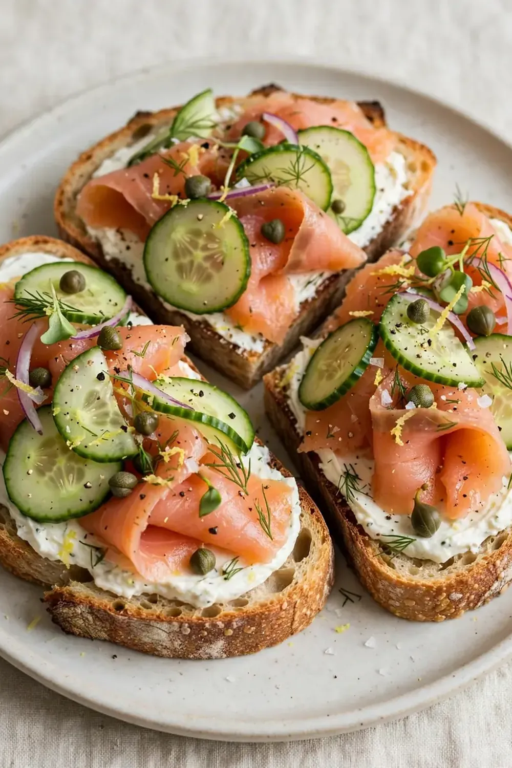 Smoked Salmon and Cucumber Toast