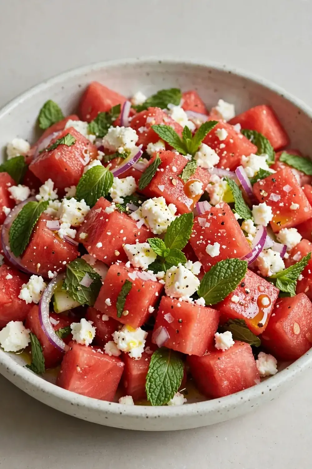 Watermelon Feta and Mint Salad