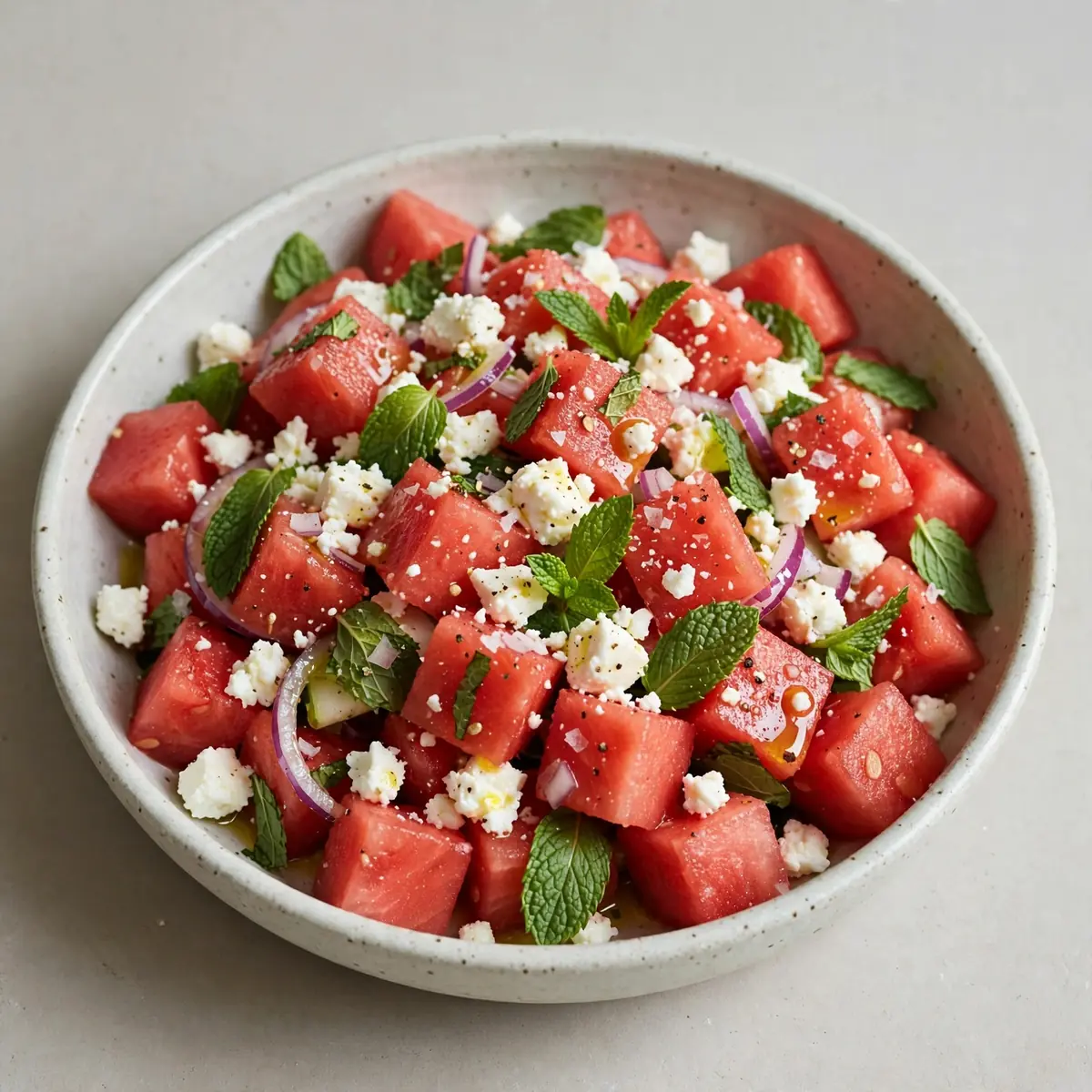 15-Minute Watermelon Feta and Mint Salad