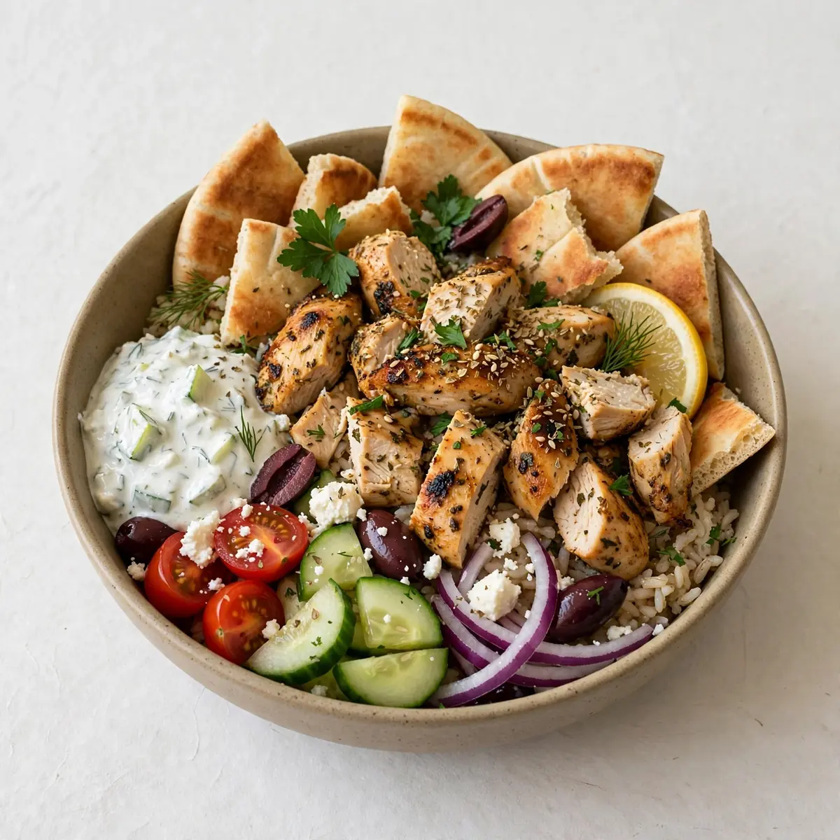 20-Minute Greek Chicken Pita Bowls for Busy Nights