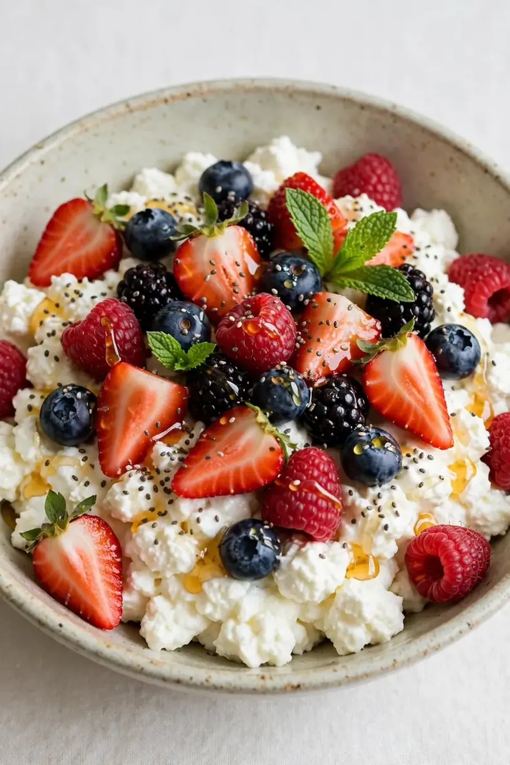 Cottage Cheese Berry Breakfast Bowls