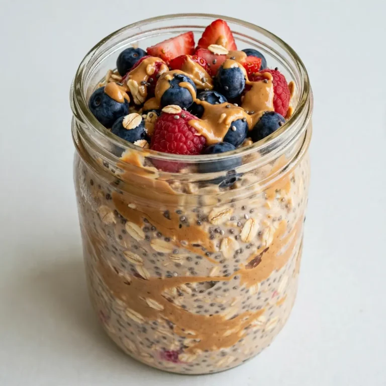 Easy Peanut Butter and Berry Overnight Oats
