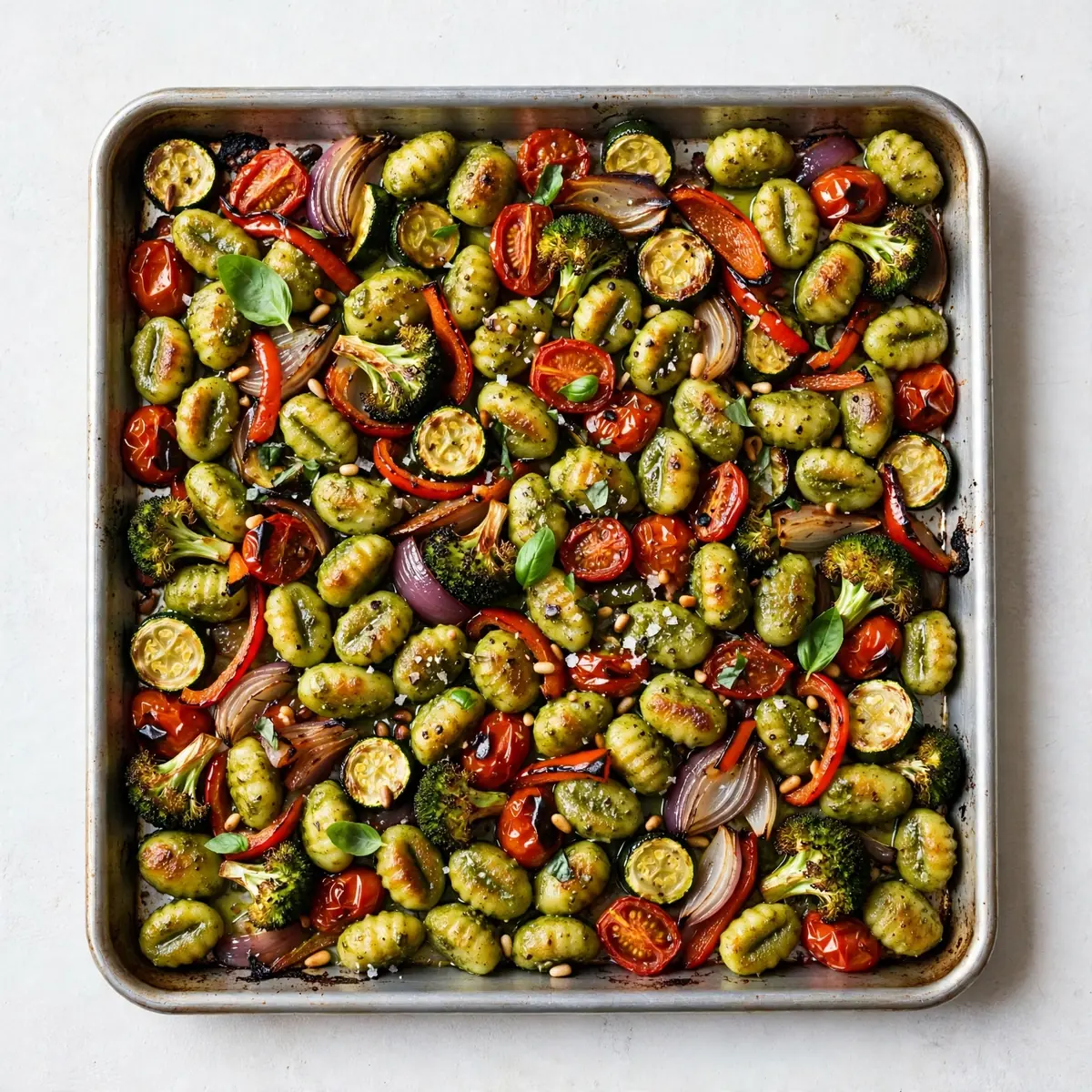 Easy Sheet Pan Pesto Gnocchi and Vegetables