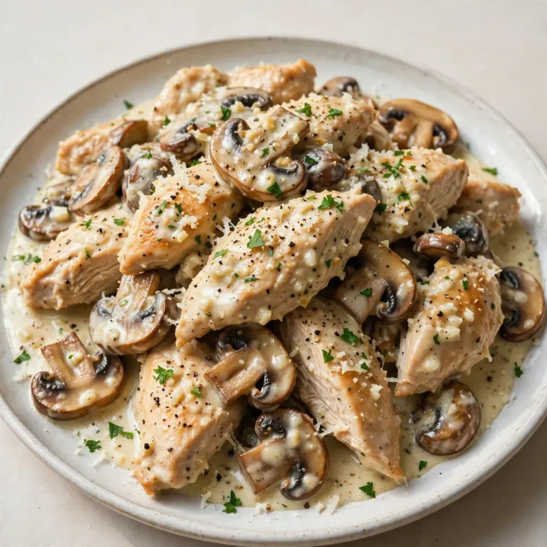 Quick Creamy Garlic Chicken And Mushrooms