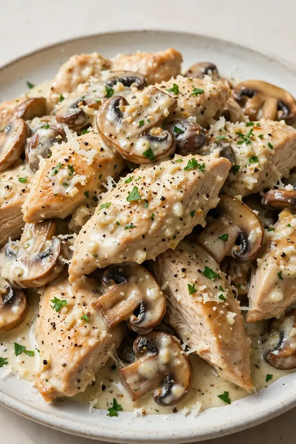 Creamy Garlic Chicken and Mushrooms