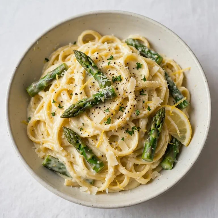 Quick Creamy Lemon Asparagus Pasta