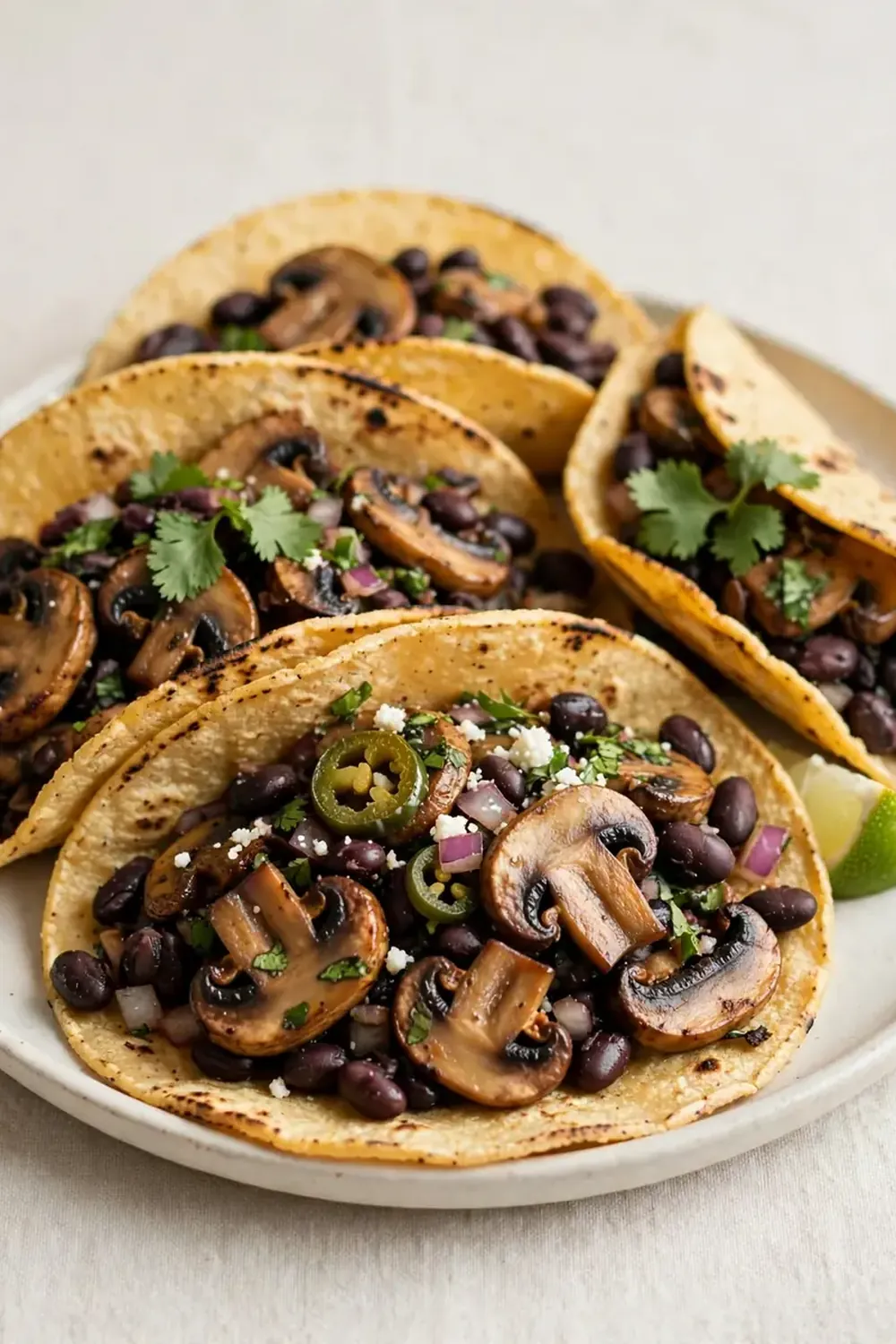 Mushroom and Black Bean Tacos