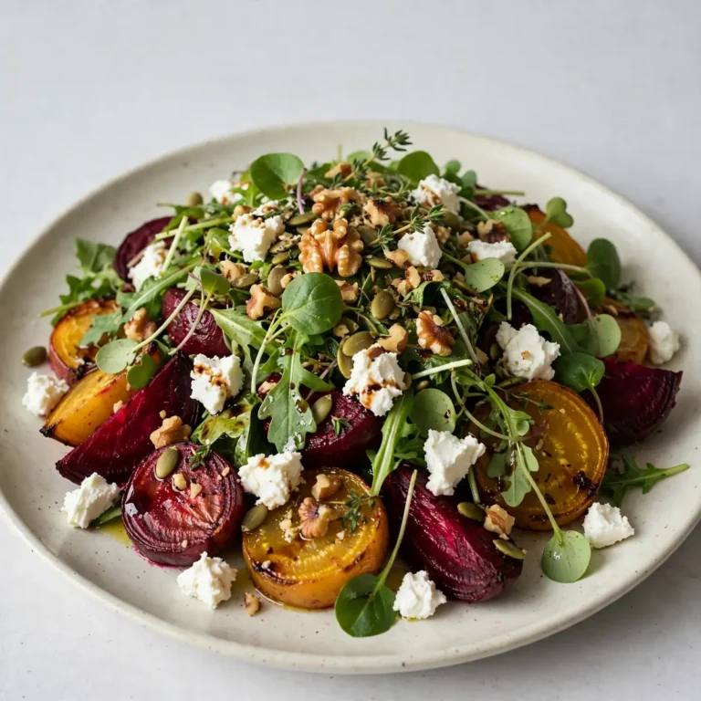 Quick Roasted Beet and Goat Cheese Salad