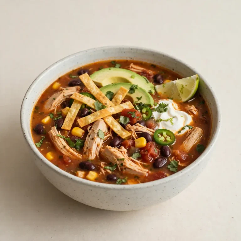 Quick Slow Cooker Chicken Tortilla Soup
