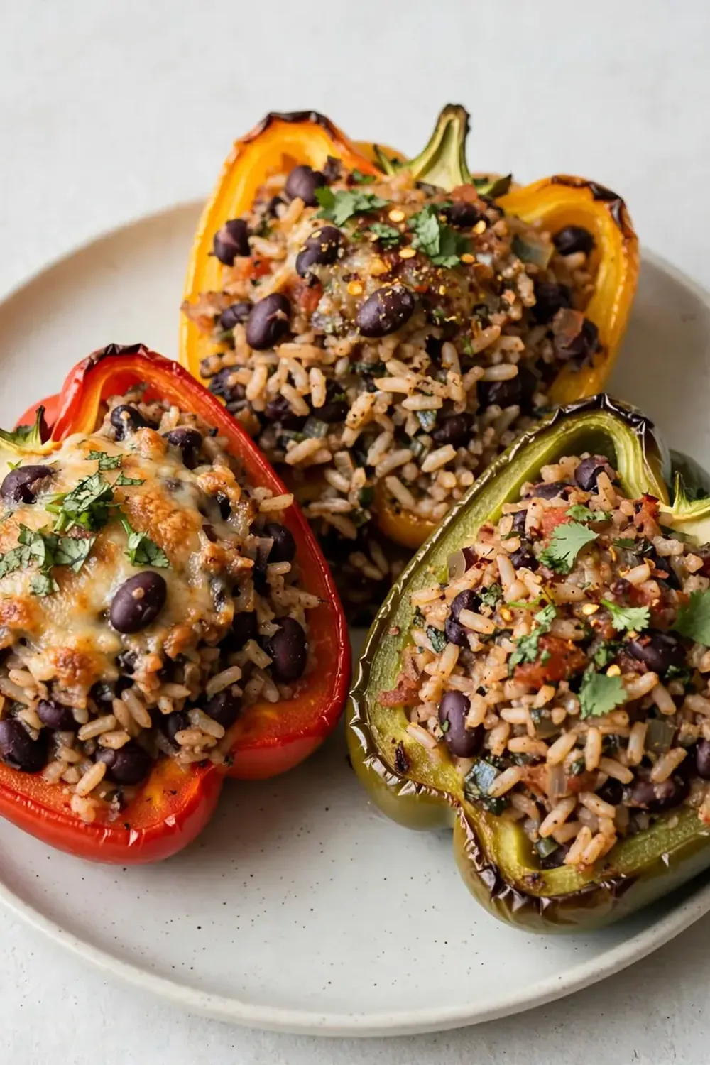 Stuffed Bell Peppers with Rice and Beans